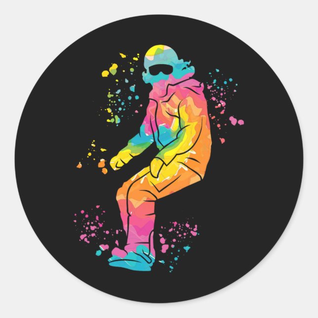 Adesivo Snowboarder Colorful Snowboard 19 (Frente)