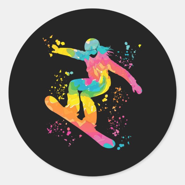 Adesivo Snowboarder Colorful Snowboard 22 (Frente)