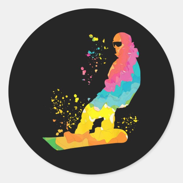 Adesivo Snowboarder Colorful Snowboard 30 (Frente)