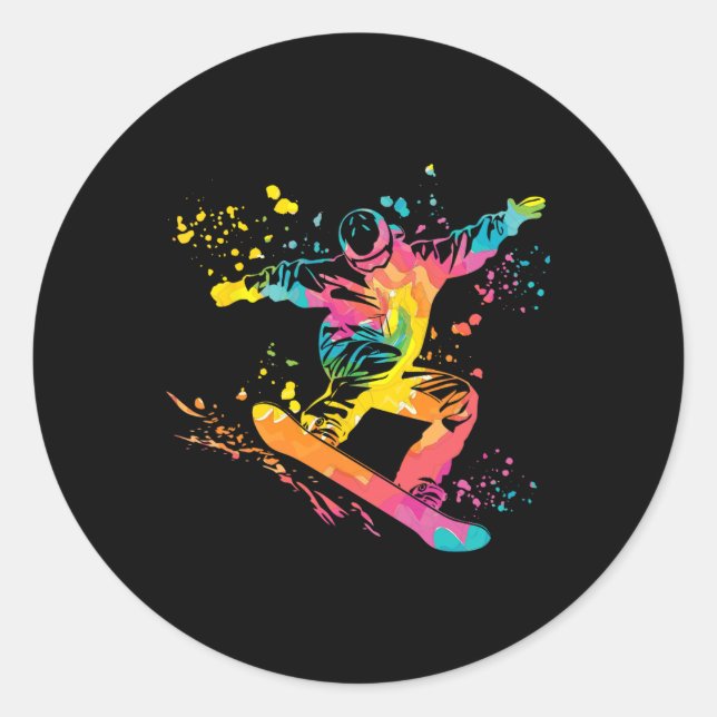 Adesivo Snowboarder Colorful Snowboard 43 (Frente)