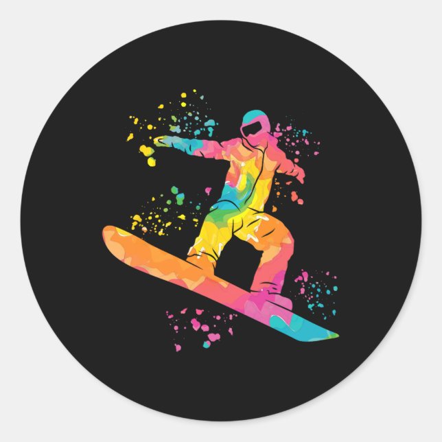 Adesivo Snowboarder Colorful Snowboard 44 (Frente)