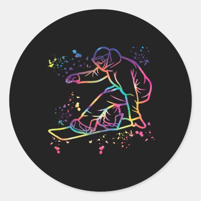 Adesivo Snowboarder Colorida Snowboard 1 (Frente)