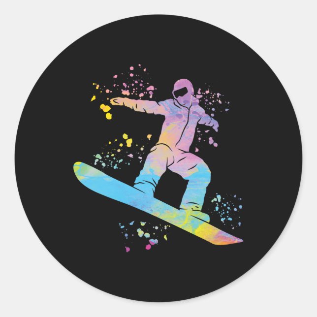 Adesivo Snowboarder Colorida Snowboard 4 (Frente)