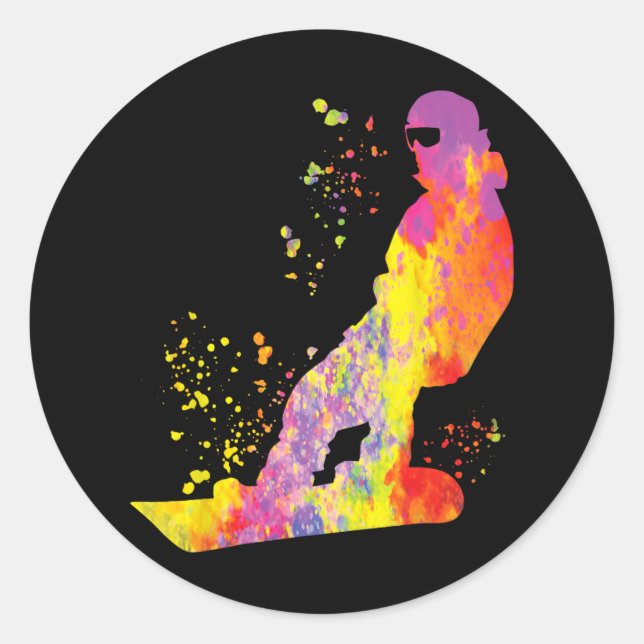 Adesivo Snowboarder Colorida Snowboard 6 (Frente)