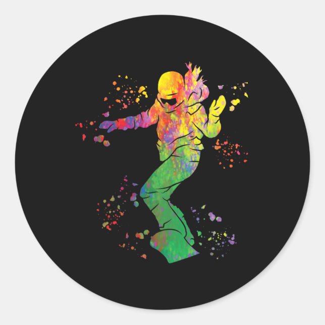 Adesivo Snowboarder Colorida Snowboard 9 (Frente)