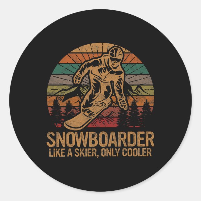 Adesivo Snowboarder Como Um Skier Apenas Um Snowboard De E (Frente)