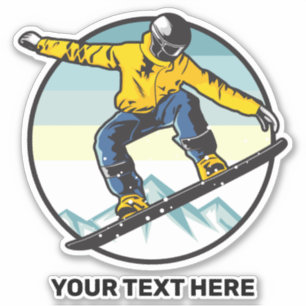 Adesivo SNOWBOARDER de Texto Personalizado