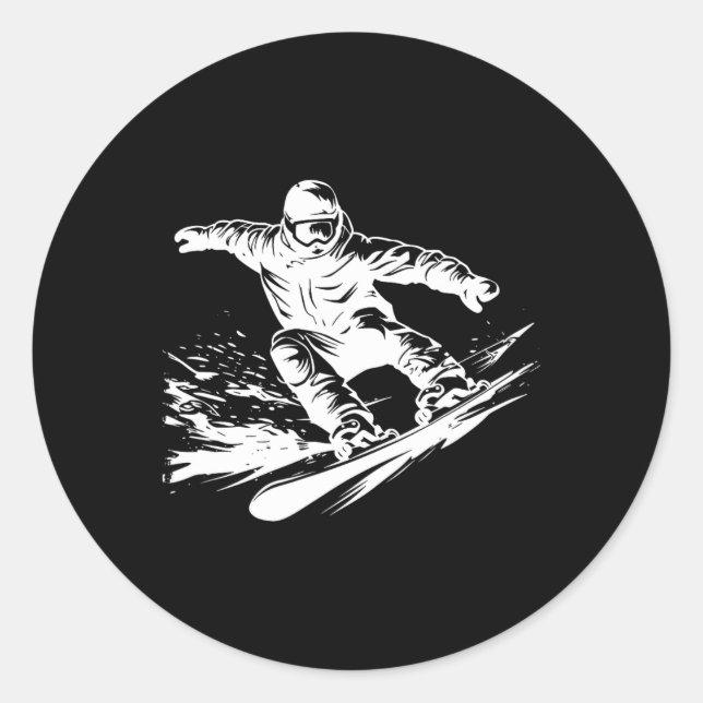 Adesivo Snowboarder Desenhando Snowboard Slope (Frente)