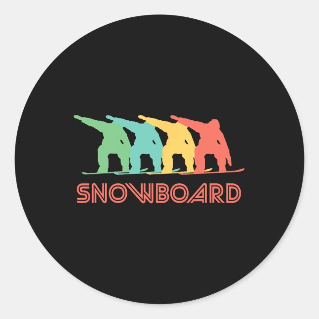 Adesivo Snowboarder - Gráfico de Snowboard com Arte RetroP (Frente)