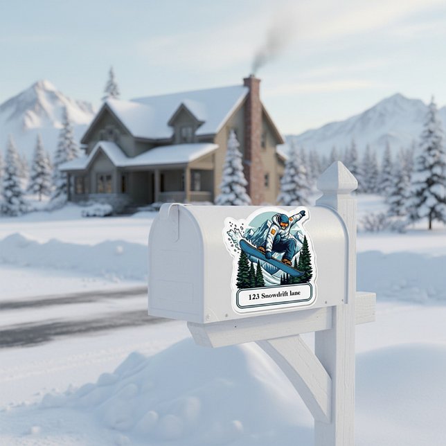 Adesivo Snowboarder mailbox address sticker (Criador carregado)