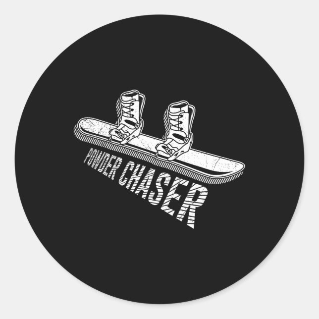 Adesivo Snowboarder Powder Chaser Funny Snowboard Child (Frente)