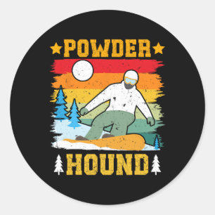 Adesivo Snowboarder Powder Hound Engraçado Crianças de Sno