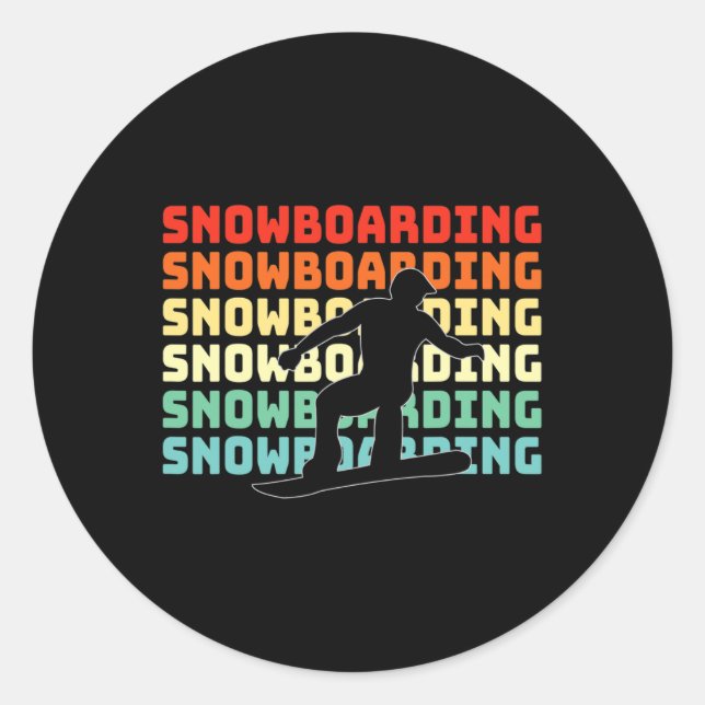 Adesivo Snowboarder Retro Snowboard Lover (Frente)