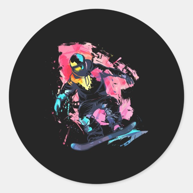 Adesivo Snowboarder Snowboard Estilo (Frente)
