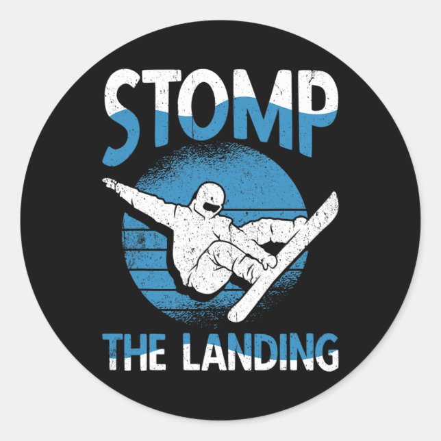 Adesivo Snowboarder Stomp The Landing Snowboard (Frente)