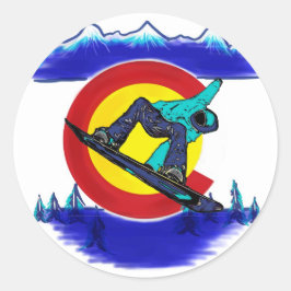 Adesivo Snowboarder Teal - Símbolo do Colorado