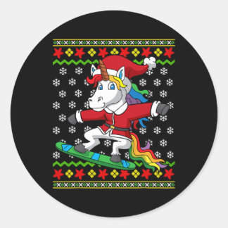 Adesivo Snowboarder Unicorn Papais noeis Snowboard Natal S