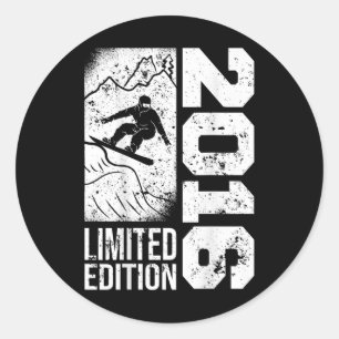 Adesivo Snowboarder Vintage 2016 Birthday Snowboard Sno