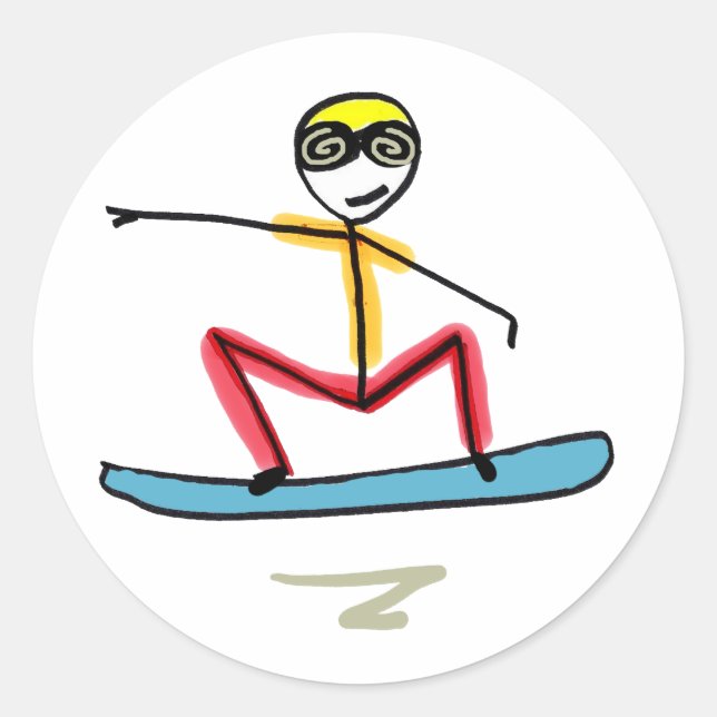 Adesivo Snowboarding Stickman (Frente)