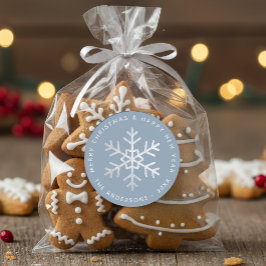 Adesivo Snowflake Christmas Dusty Blue Elegant Faux Silver