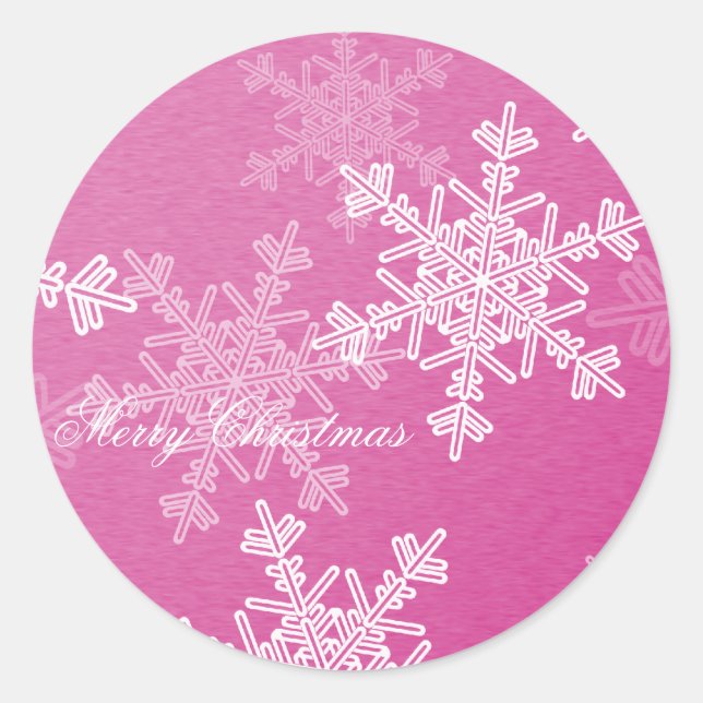 Adesivo Snowflake de Rosa Feliz de Natal - Script Minimali (Frente)