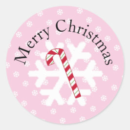 Adesivo Snowflake e Candy Cane Classic Round Sticker