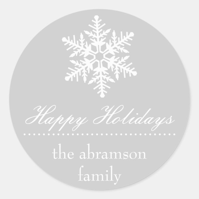 Adesivo Snowflake Happy Holidays Stickers (Prata) (Frente)