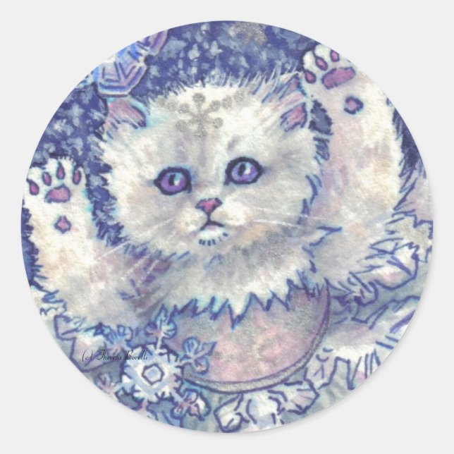 Adesivo Snowflake Kitten Stickers (Frente)