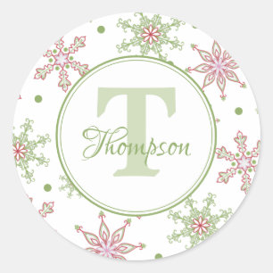 Adesivo Snowflake Monogram Holiday Modern Simple Custom