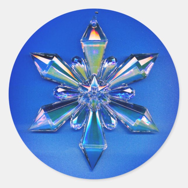 Adesivo Snowflake Ornament Pavilhão de Natal Azul (Frente)