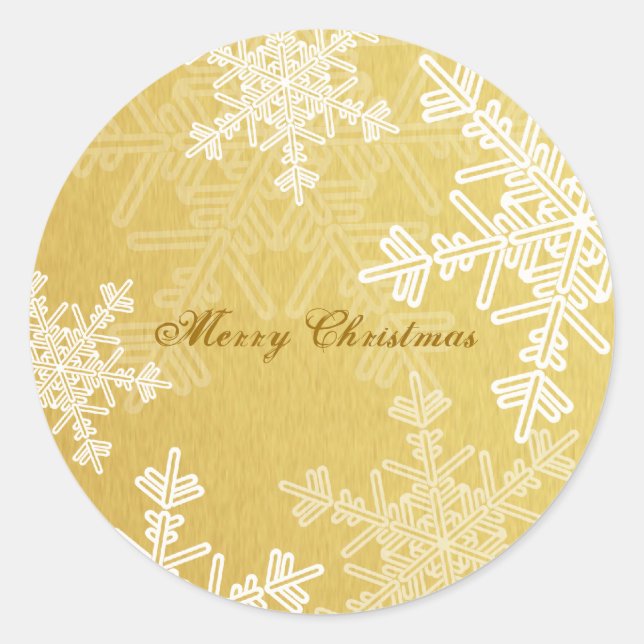 Adesivo Snowflake, Ouro de Natal Merry - Script Minimalist (Frente)