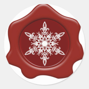 Adesivo Snowflake Red Wax Seal Stickers