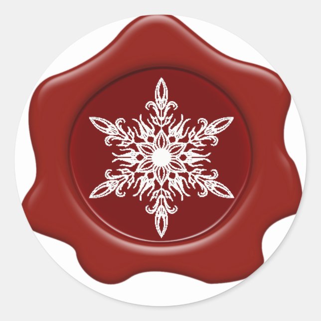 Adesivo Snowflake Red Wax Seal Stickers (Frente)