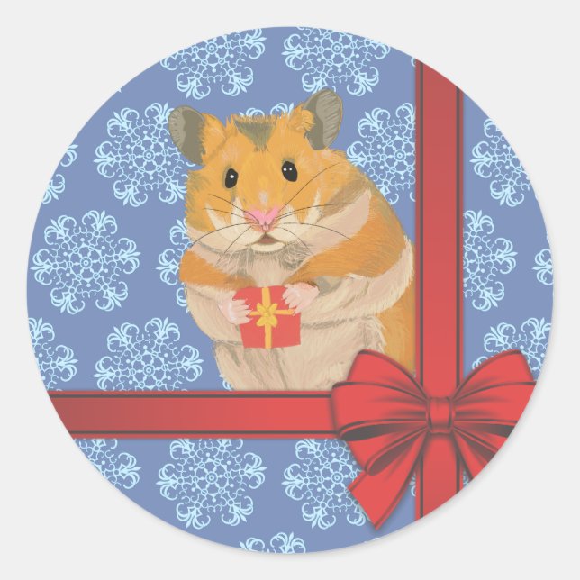 Adesivo Snowflakes Hamster de Natal (Frente)