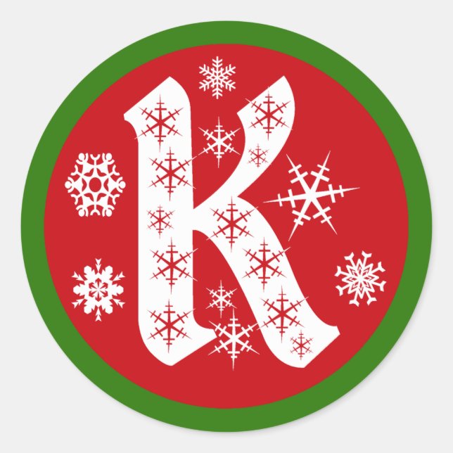 Adesivo Snowflakes Monograma - Letra K (Frente)