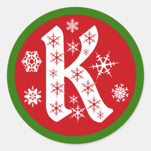 Adesivo Snowflakes Monograma - Letra K