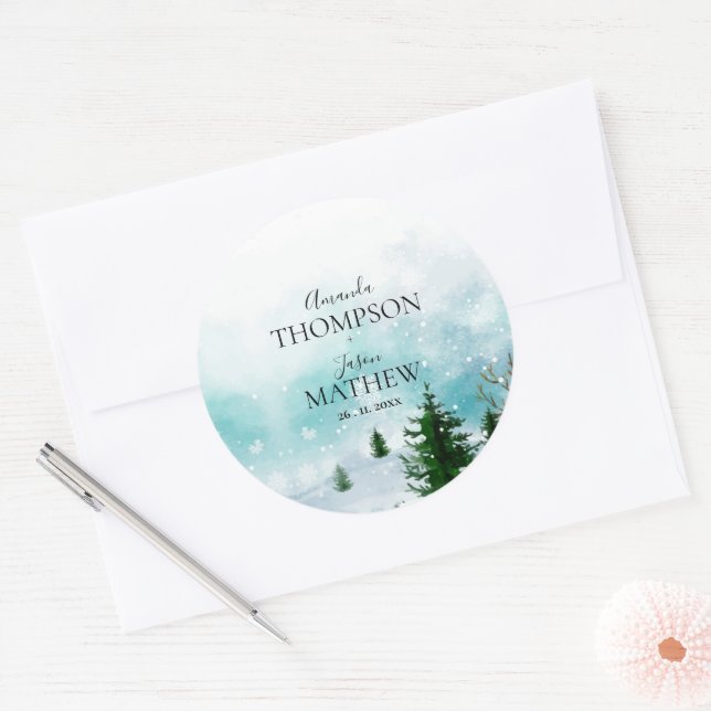 Adesivo Snowflakes Snowflakes Casamento no inverno congela (Envelope)