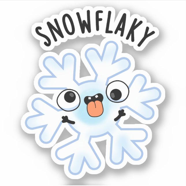 Adesivo Snowflaky Funny Snow Flake Pun (Frente)