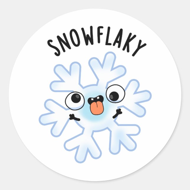 Adesivo Snowflaky Funny Snow Flake Pun (Frente)