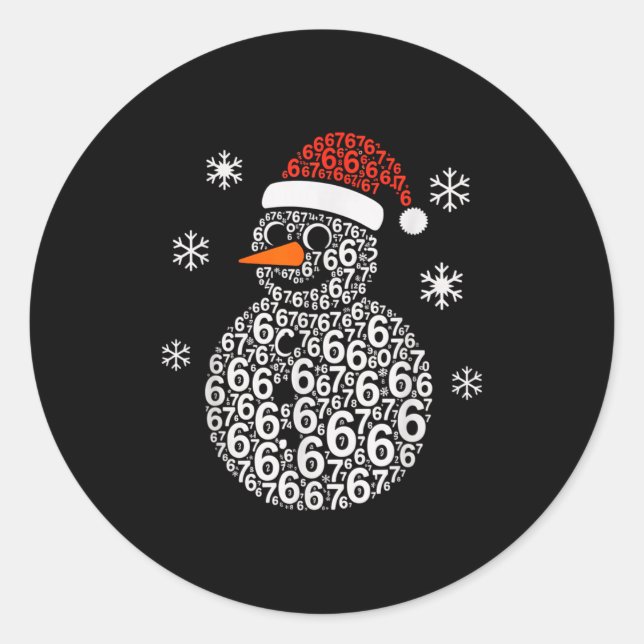 Adesivo Snowman 67 Six Seven 6 7 Meme Christmas Funny Boy  (Frente)