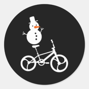 Adesivo Snowman Bmx Bike Christmas Winter Funny Cycling Sp