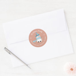 Adesivo Snowman Bonito Salmão Rosa Envelope de Natal