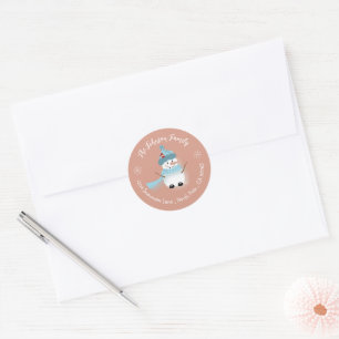 Adesivo Snowman Bonito Salmão Rosa Envelope de Natal