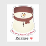 Adesivo Snowman com Beanie Christmas<br><div class="desc">* Ilustração de um bonitinho, sorridente boneco de neve, vestindo um gorro vermelho e cachecol. * Várias opções de tamanho e escolha matemática brilhante ou transparente! * Adicione seu texto, nome da família, evento, ano ou mensagem curta ou remova a opção de texto. * Use para decorar o seu laptop...</div>