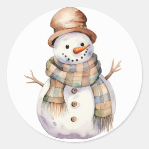 Adesivo Snowman com palitos de Natal de Brown Hat