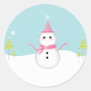 Adesivo Snowman Cupcake Topper Stickers