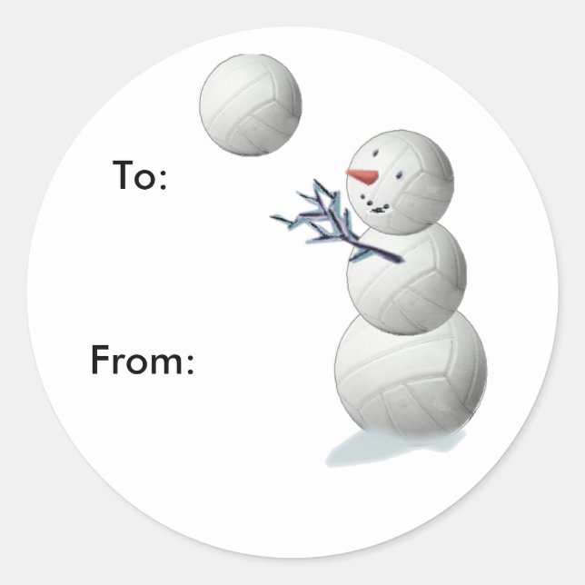 Adesivo Snowman de Voleibol Oferta de Natal (Frente)