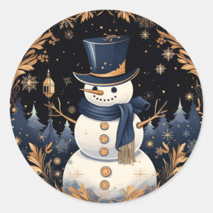 Adesivo Snowman Dourado deixa o Sticker