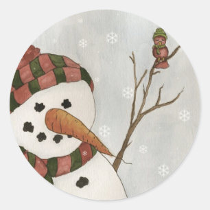 Adesivo Snowman e Bird Sticker