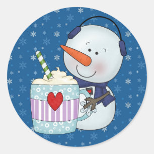 ADESIVO SNOWMAN E COCOA MUG STICKER